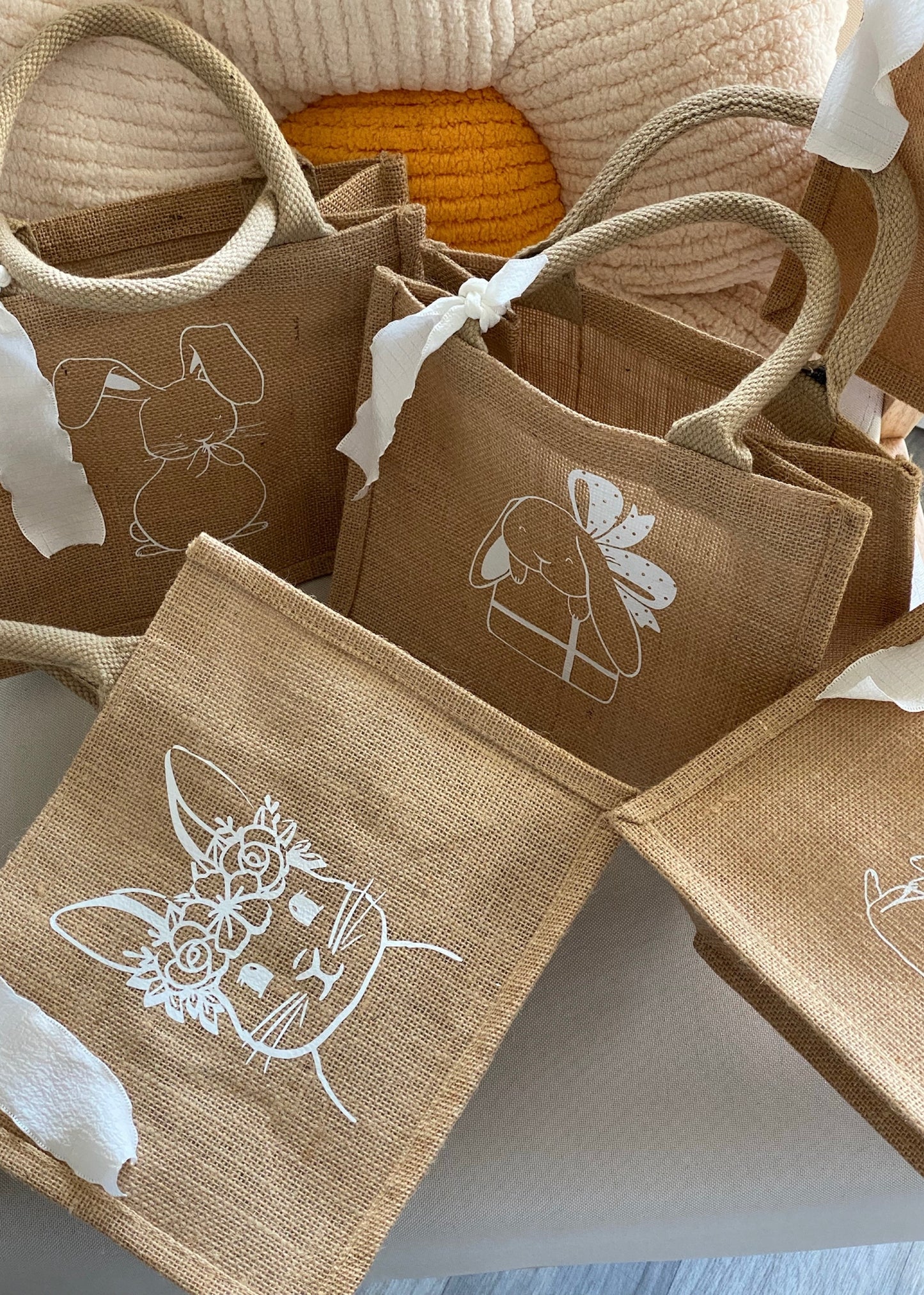 Sac de Pâques en toile de jute
