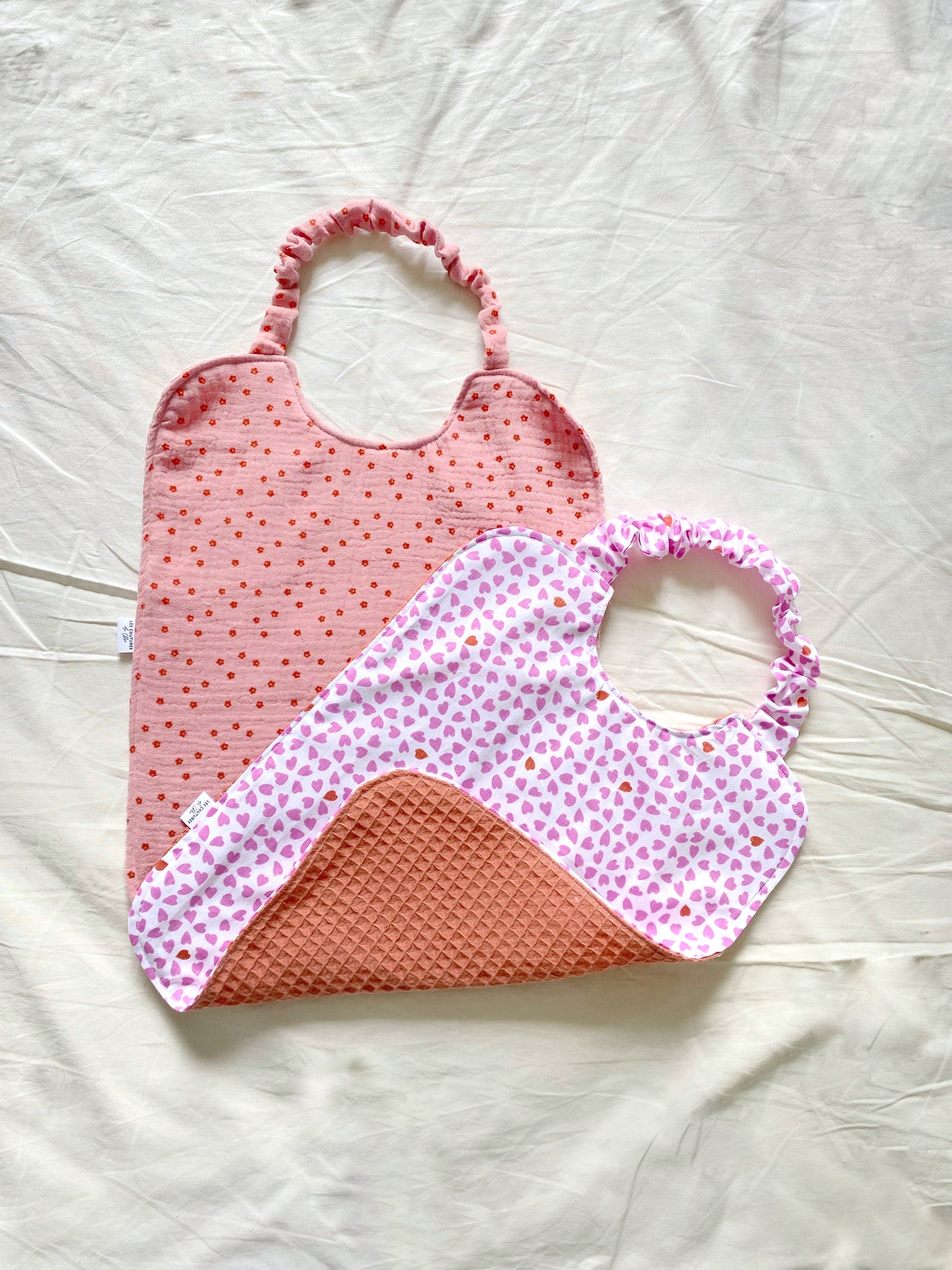 Serviette élastique de cantine ROSE À MINI FLEURS
