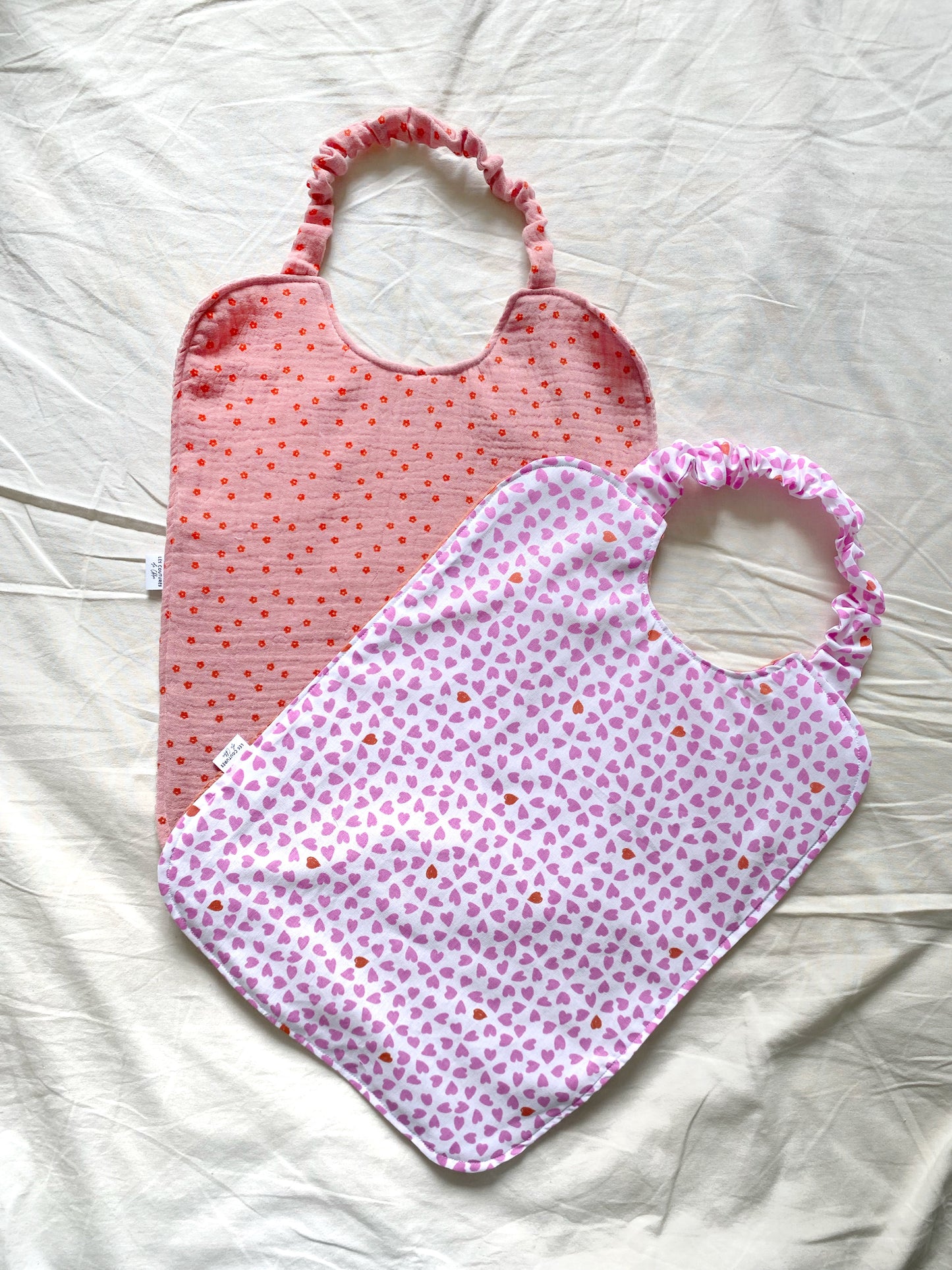 Serviette élastique de cantine ROSE À MINI FLEURS