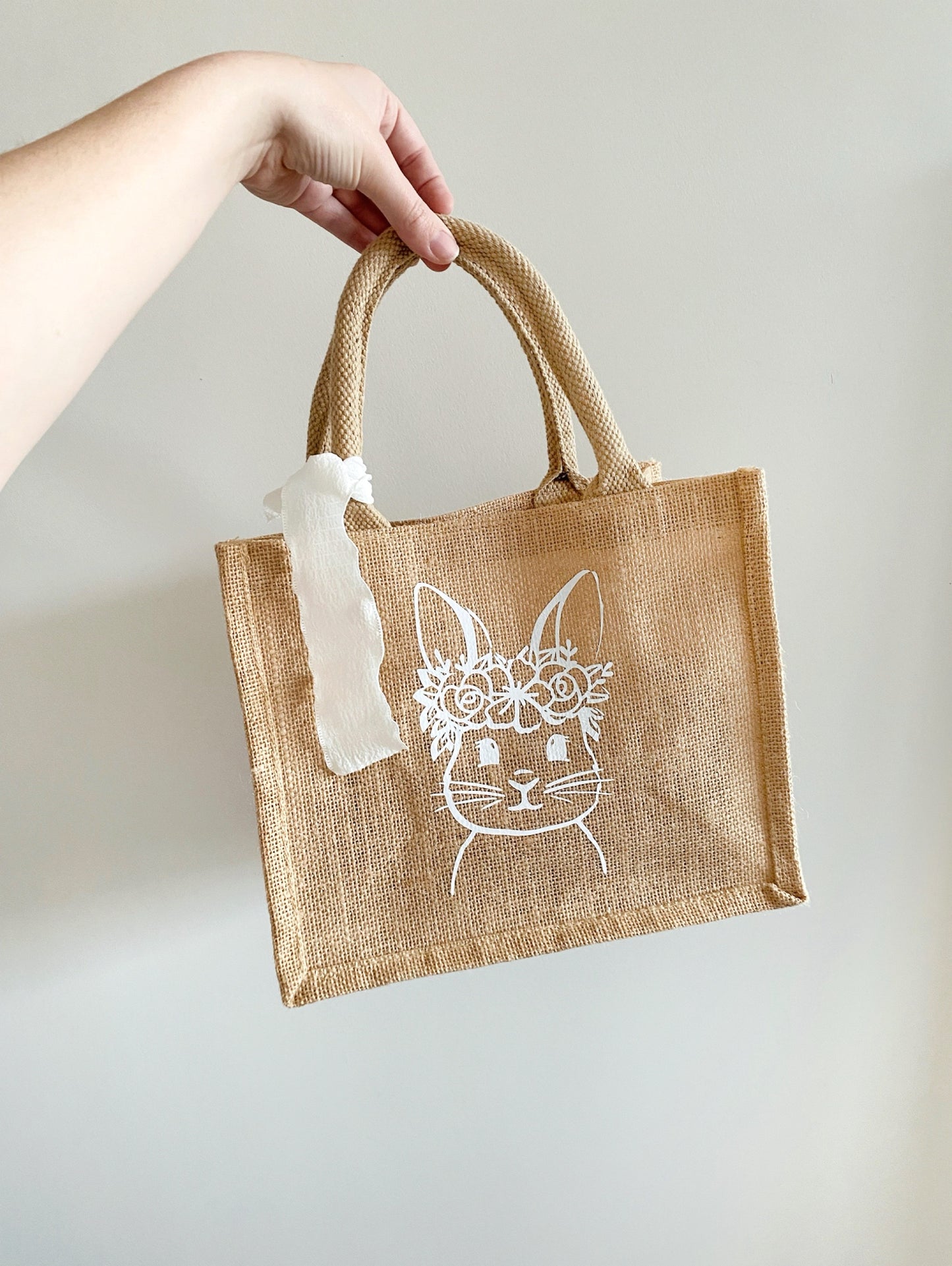 Sac de Pâques en toile de jute