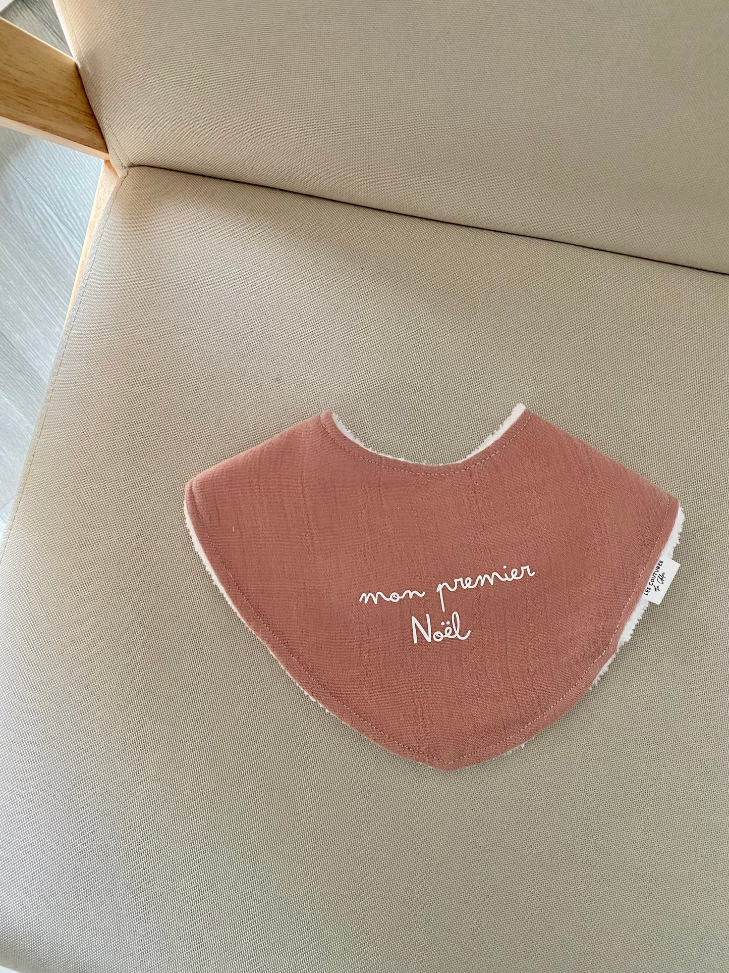 BAVOIR BANDANA "MON PREMIER NOËL" ROSE