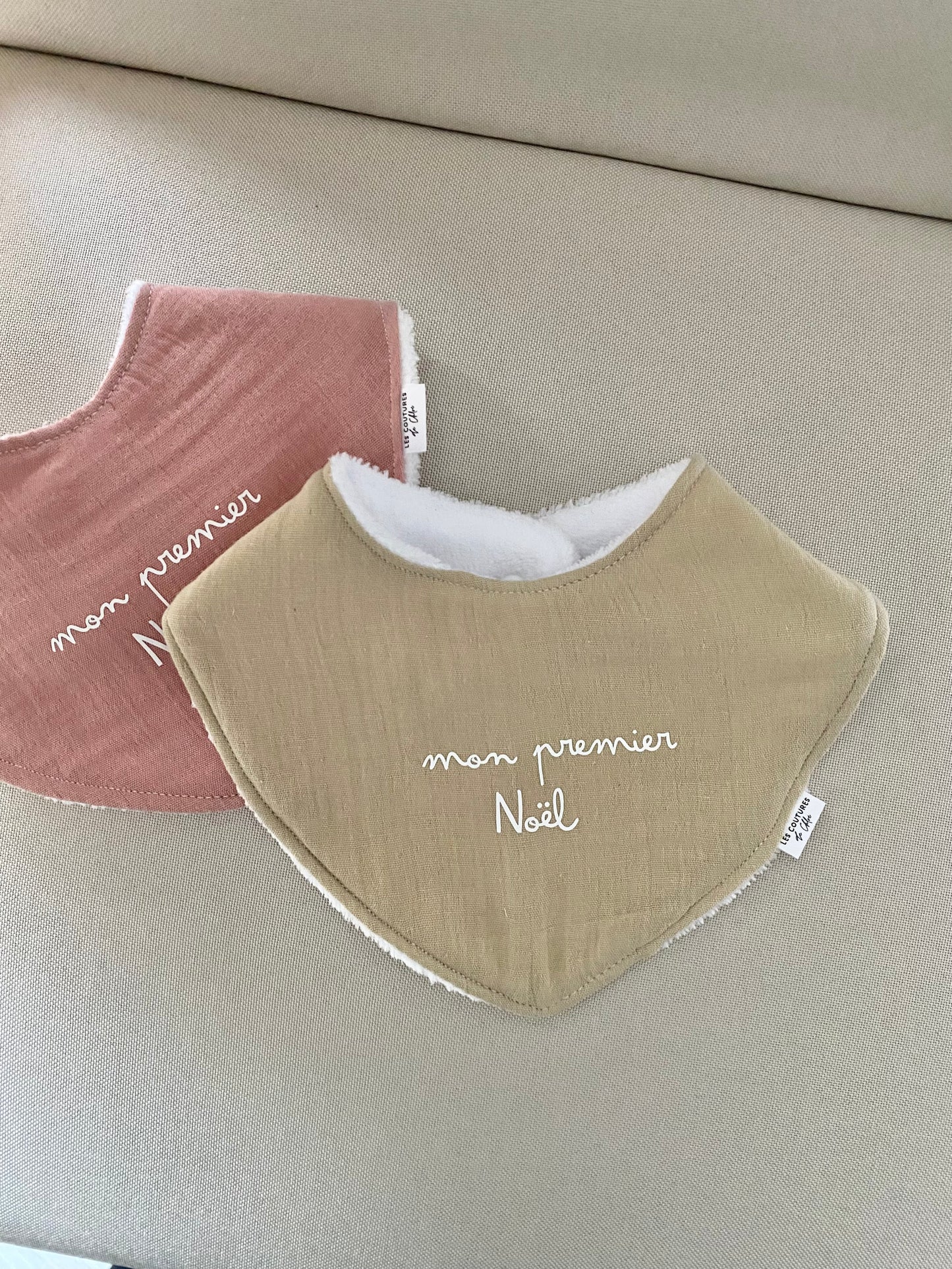 BAVOIR BANDANA "MON PREMIER NOËL" BEIGE