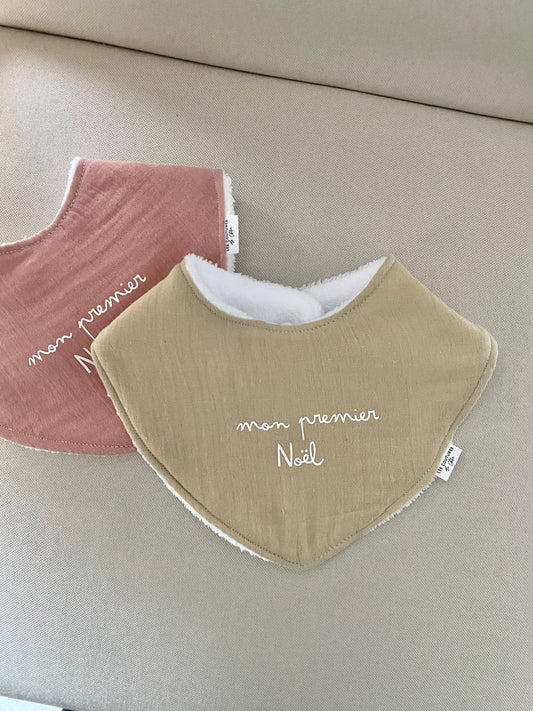 BAVOIR BANDANA "MON PREMIER NOËL" BEIGE