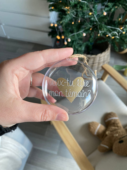 Boule de Noël Veux-tu être mon témoin