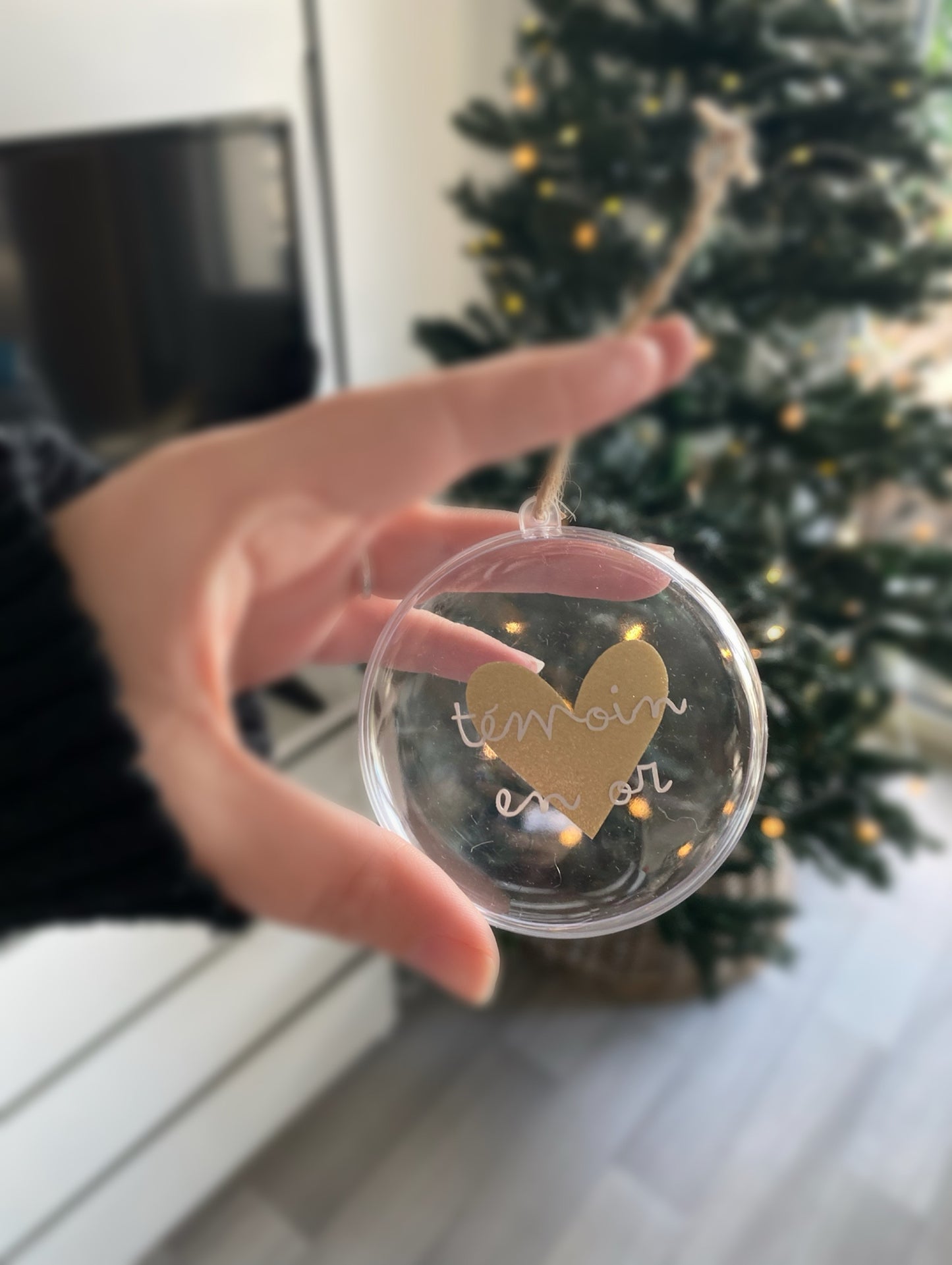 Boule de Noël Témoin en or