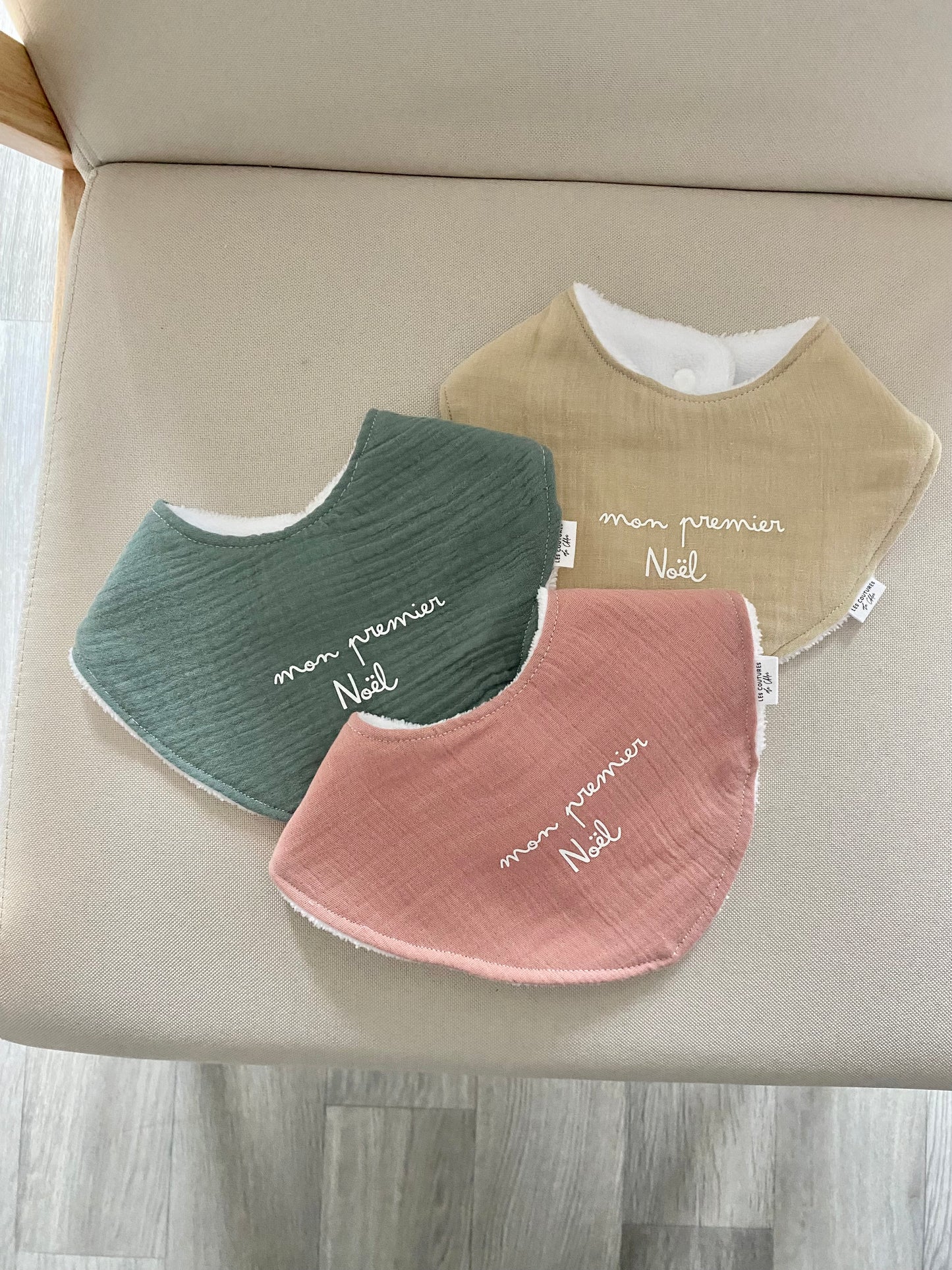 BAVOIR BANDANA "MON PREMIER NOËL" BEIGE